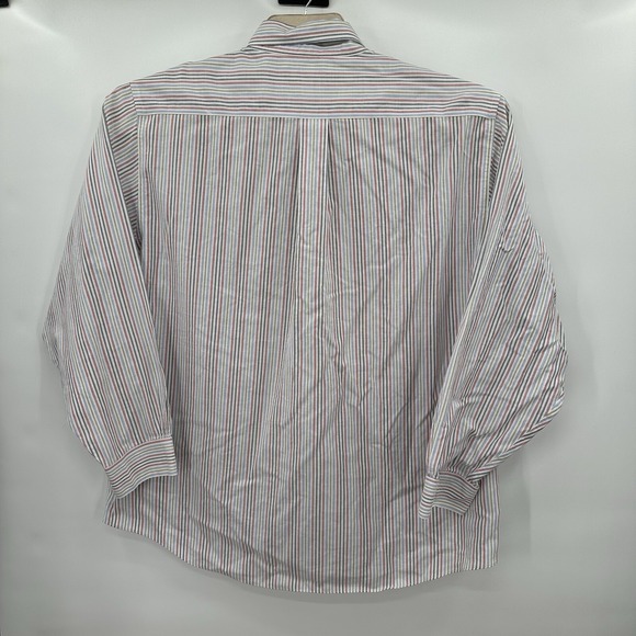 Brooks Brothers Button Down Long Sleeve Shirt Men's XL Pink Blue Stripe‎ Preppy - Picture 3 of 4